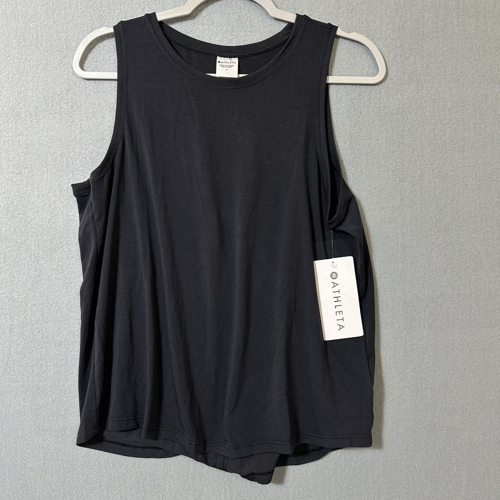 New Athleta With Ease Open Back Tank Women's Medium Dark Gray Athletic